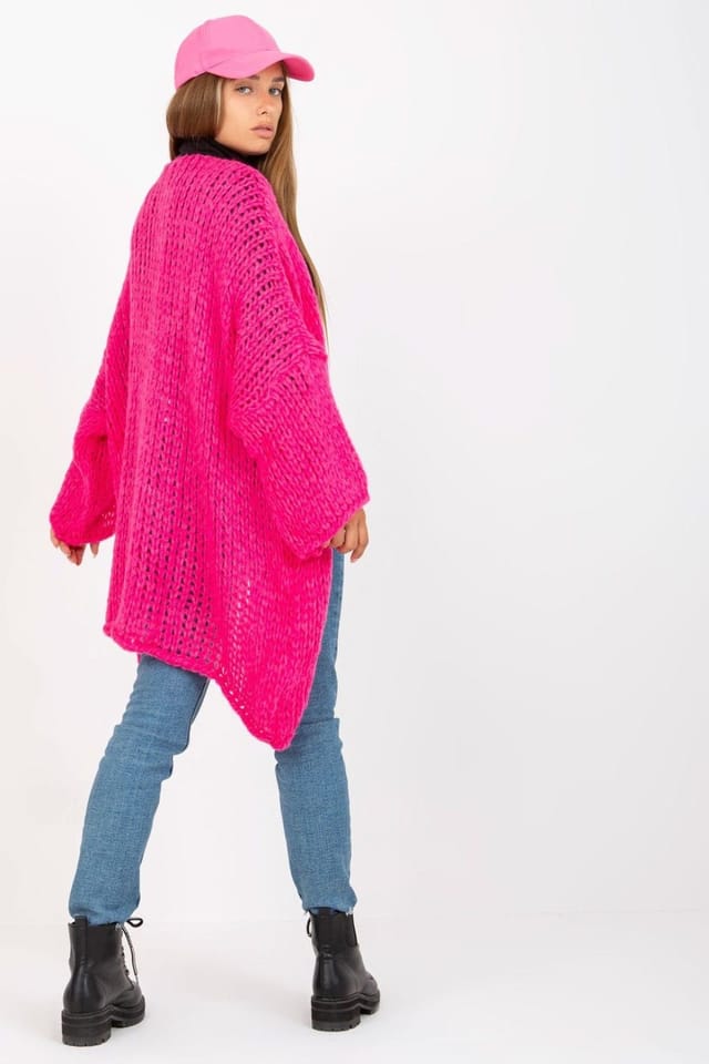 Love Lace Love Lace Women's Loose Fit Open Front Cardigan in Pink - 3