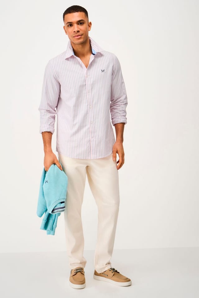 Crew Clothing Crew Clothing Men's Timsley Stripe Classic Oxford Pink - 2