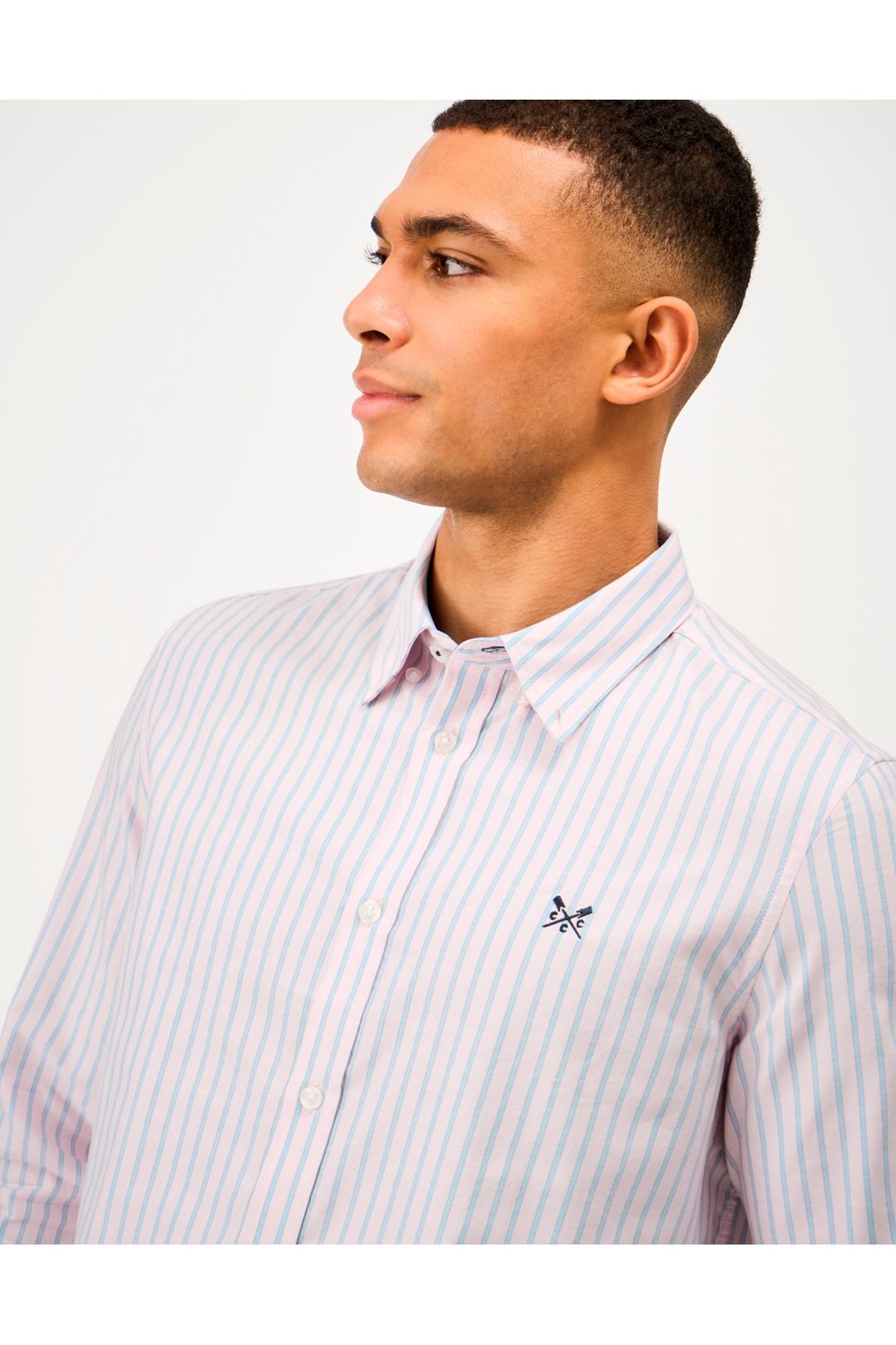 Crew Clothing Crew Clothing Men's Timsley Stripe Classic Oxford Pink - 4