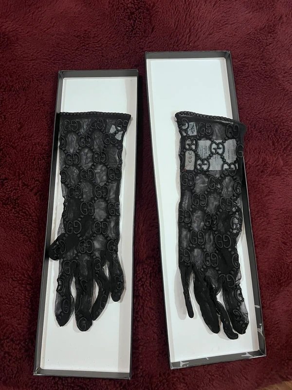 Gucci Gucci tulle gloves with gg motif - 1