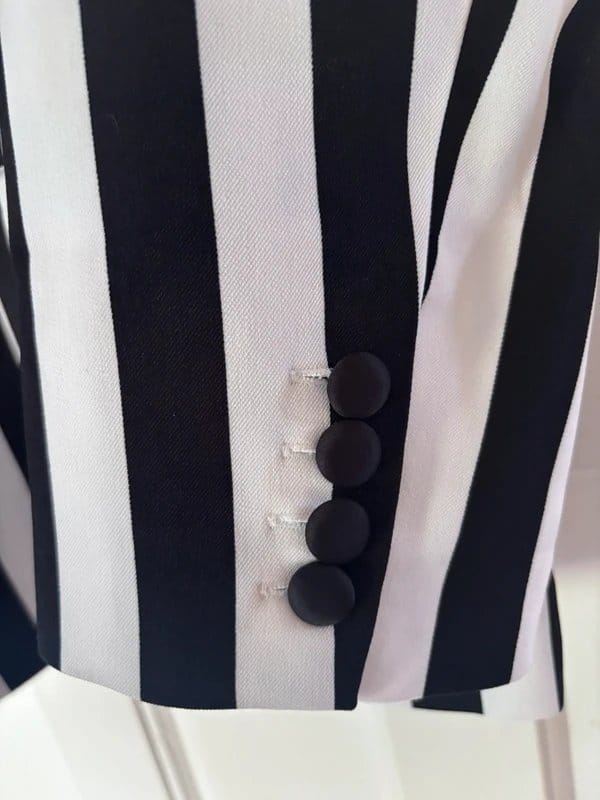 Never Fully Dressed Black & White Striped Blazer
