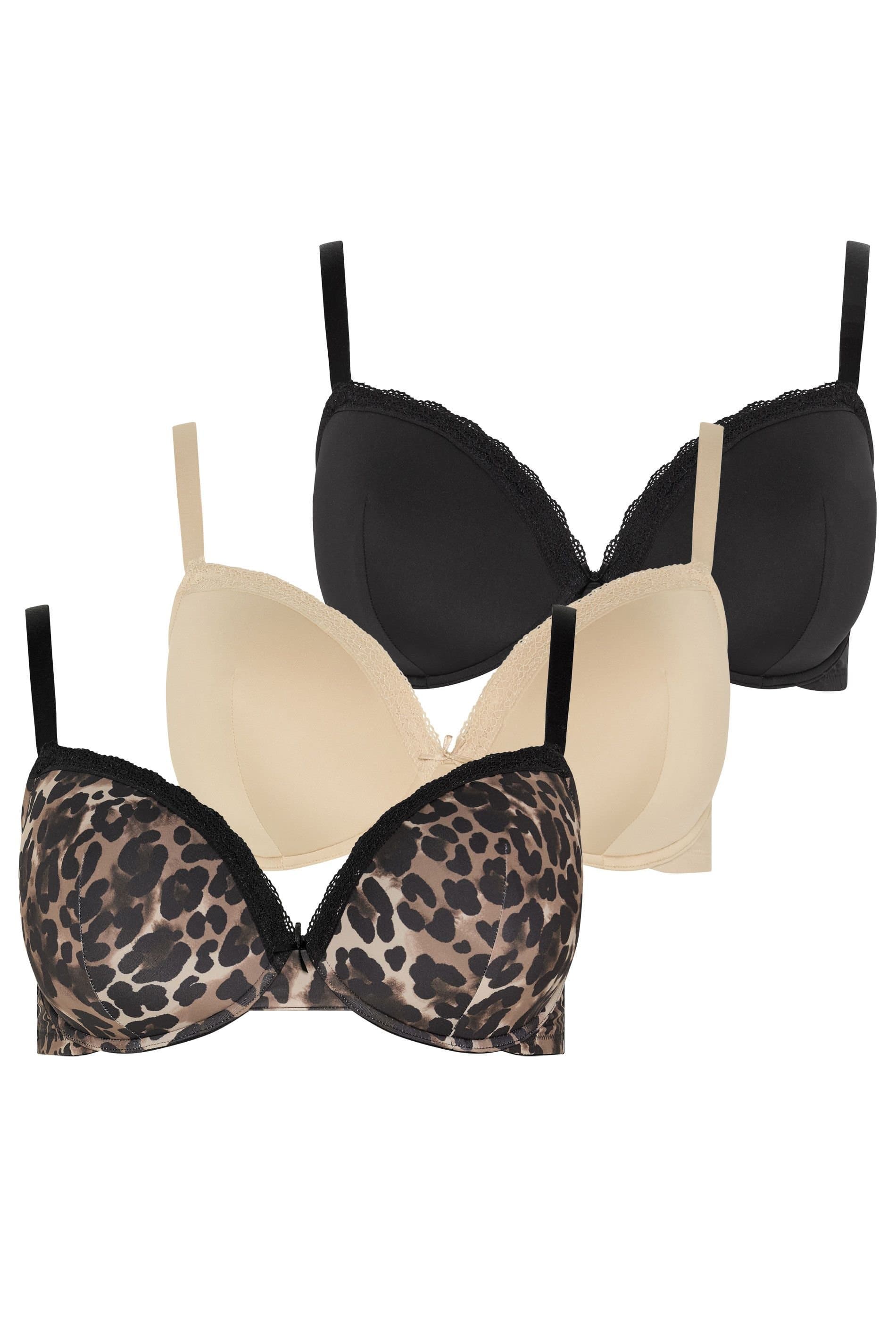 Yours Yours Multicolor Leopard Padded T-Shirt Bras
