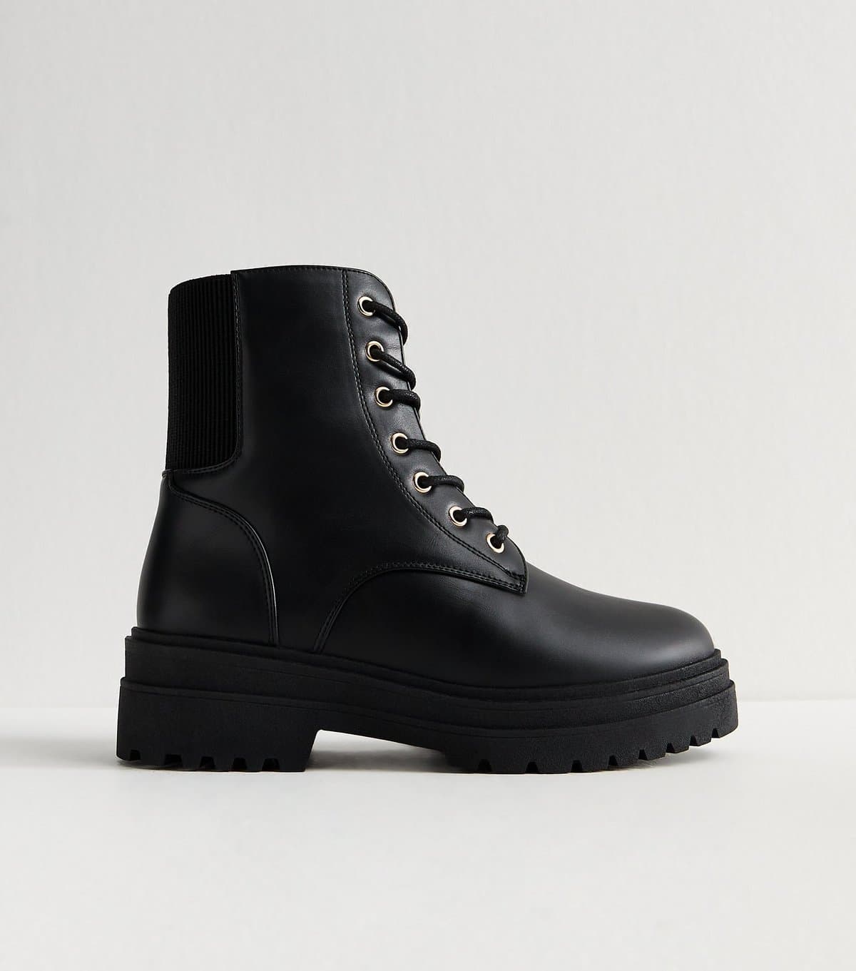 New Look New Look Black Faux Leather Biker Ankle Boots