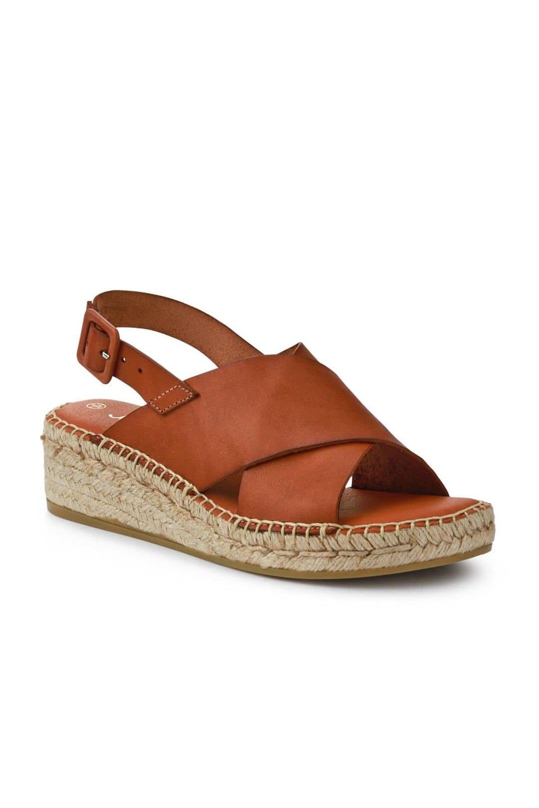 Jones Bootmaker Jones Bootmaker Women's Jessa Leather Sandals in Brown