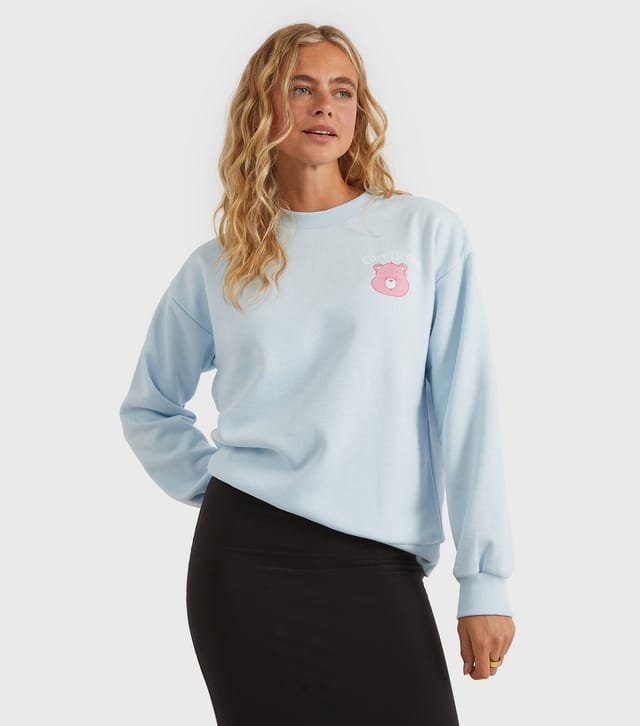 Custard Women's Clothing Bright Blue Care Bears Print Sweatshirt Custard New Look - 2