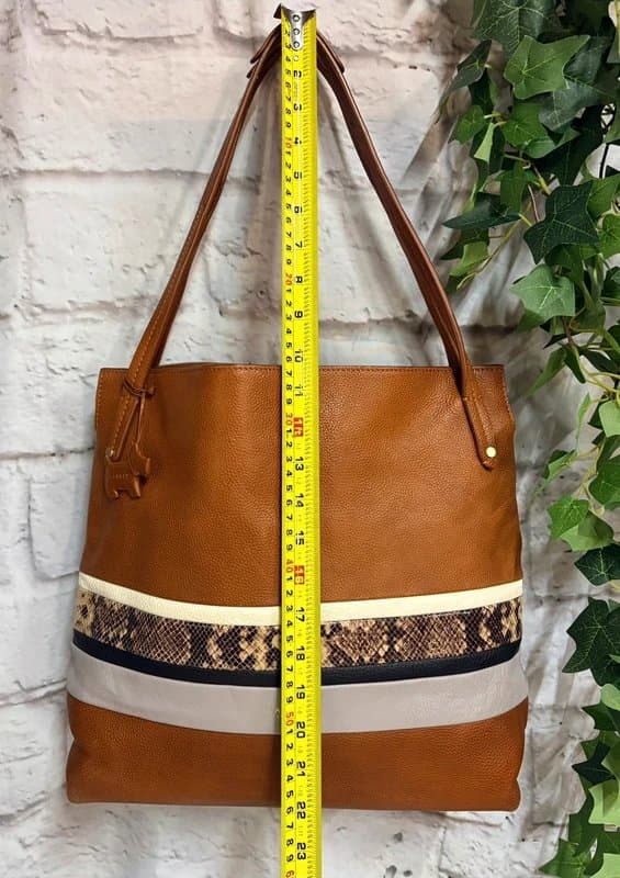 Radley Radley Tan Genuine Leather stripe Tote Bag - Hardly Used!