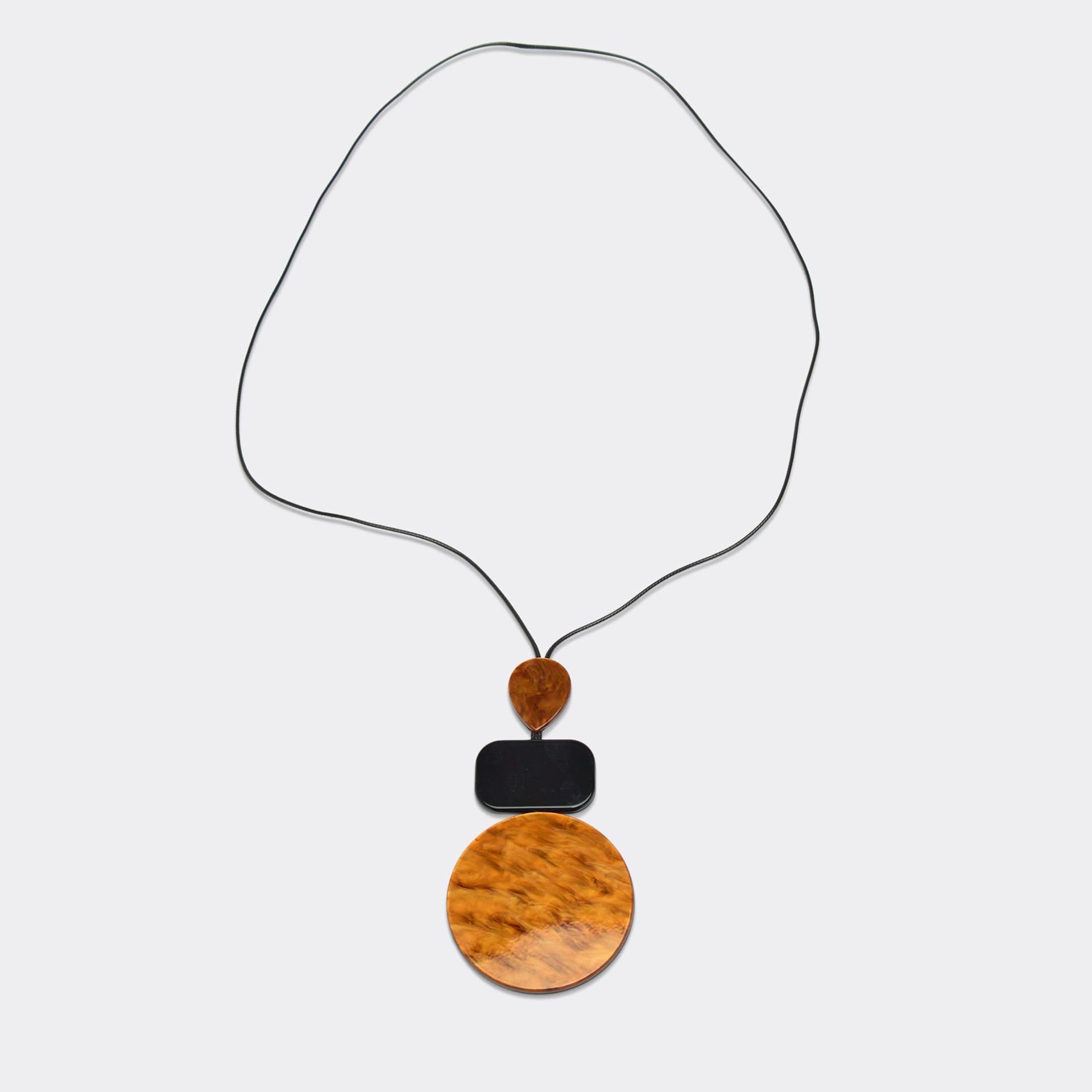 EGO Multi Shaped Resin Detail Drop Pendant Necklace In Brown, Women's Size UK 0