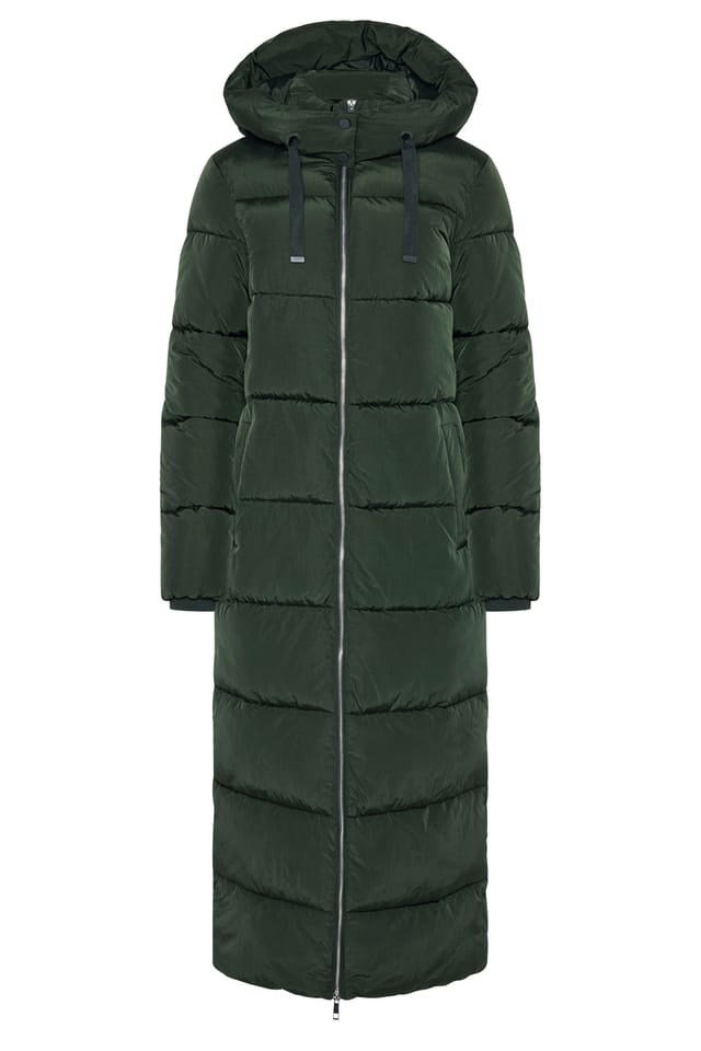 Long Tall Sally Long Tall Sally Women's Tall Padded Maxi Coat in Dark Green - 2