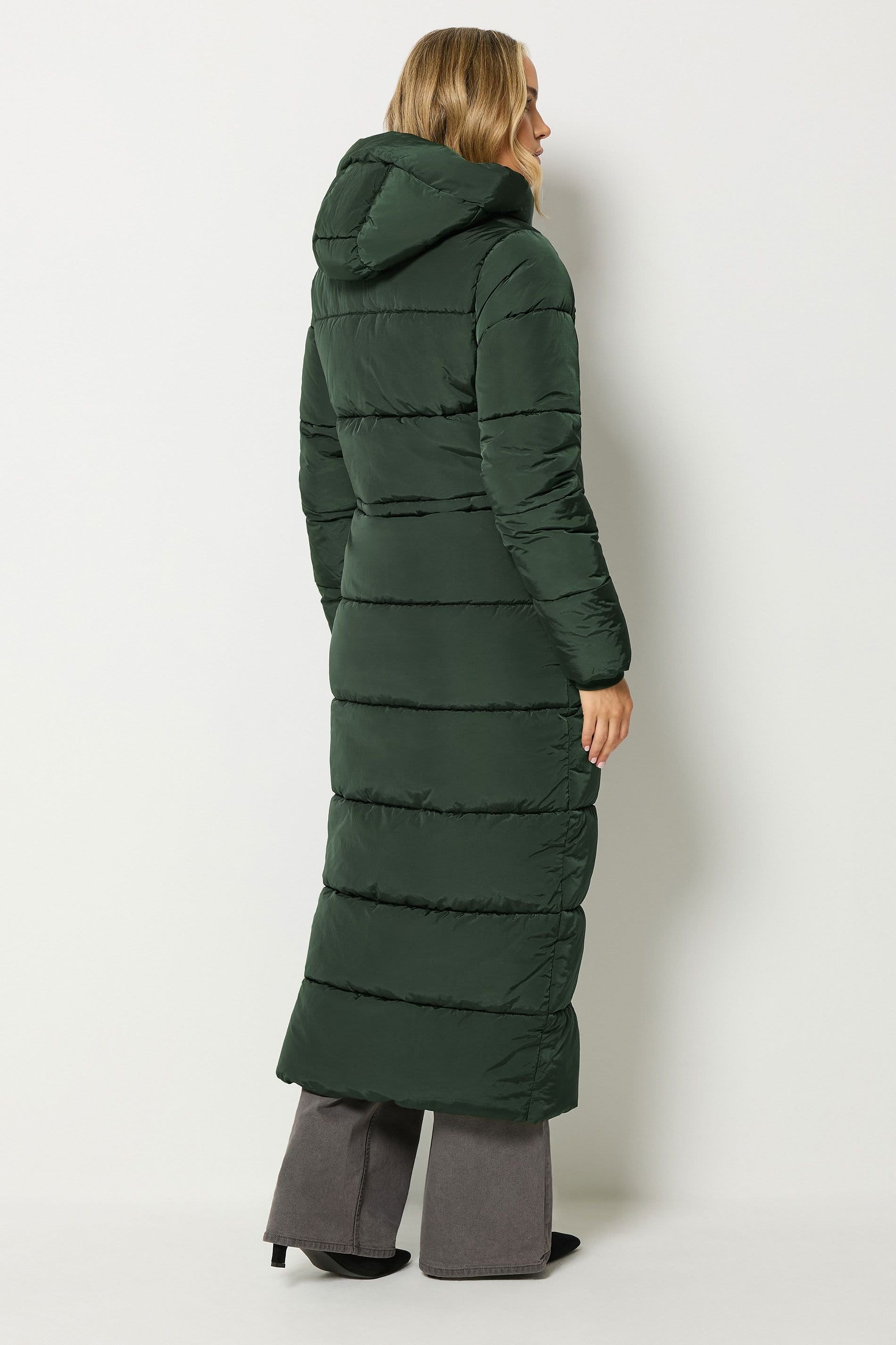 Long Tall Sally Long Tall Sally Women's Tall Padded Maxi Coat in Dark Green - 4