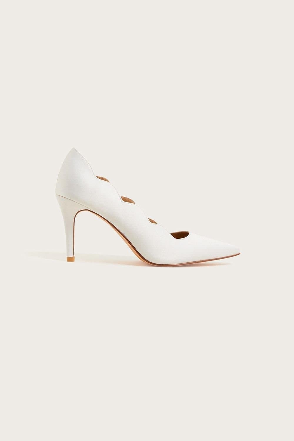 Monsoon Monsoon Ivory Satin Bridal Court Shoes