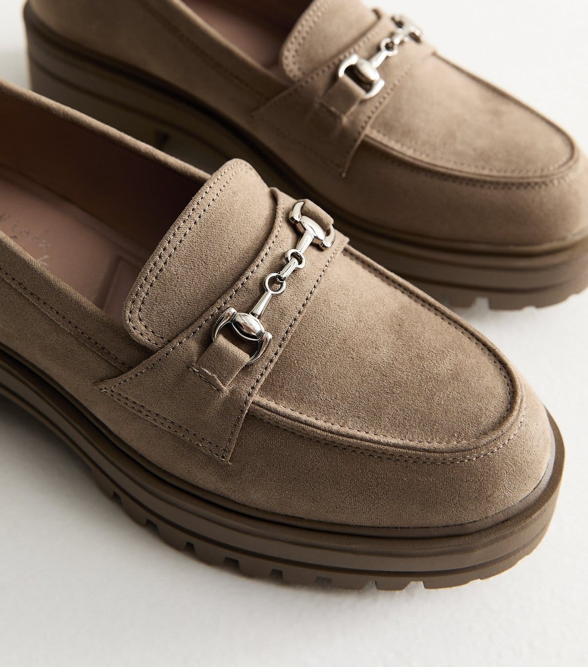 New Look Women's Light Brown Platform Faux Suede Loafer Vegan New Look - 4