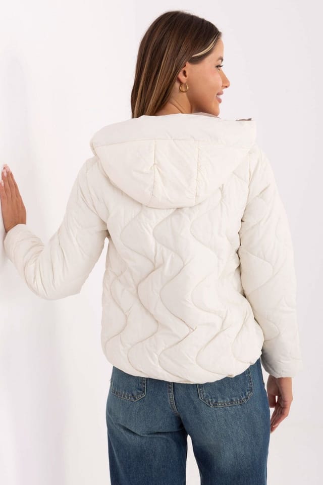Love Lace Love Lace Women's Quilted Hooded Insulated Transitional Jacket Style 220643 in Off-White - 3