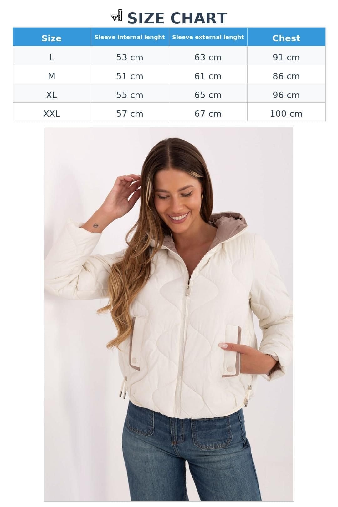 Love Lace Love Lace Women's Quilted Hooded Insulated Transitional Jacket Style 220643 in Off-White - 4