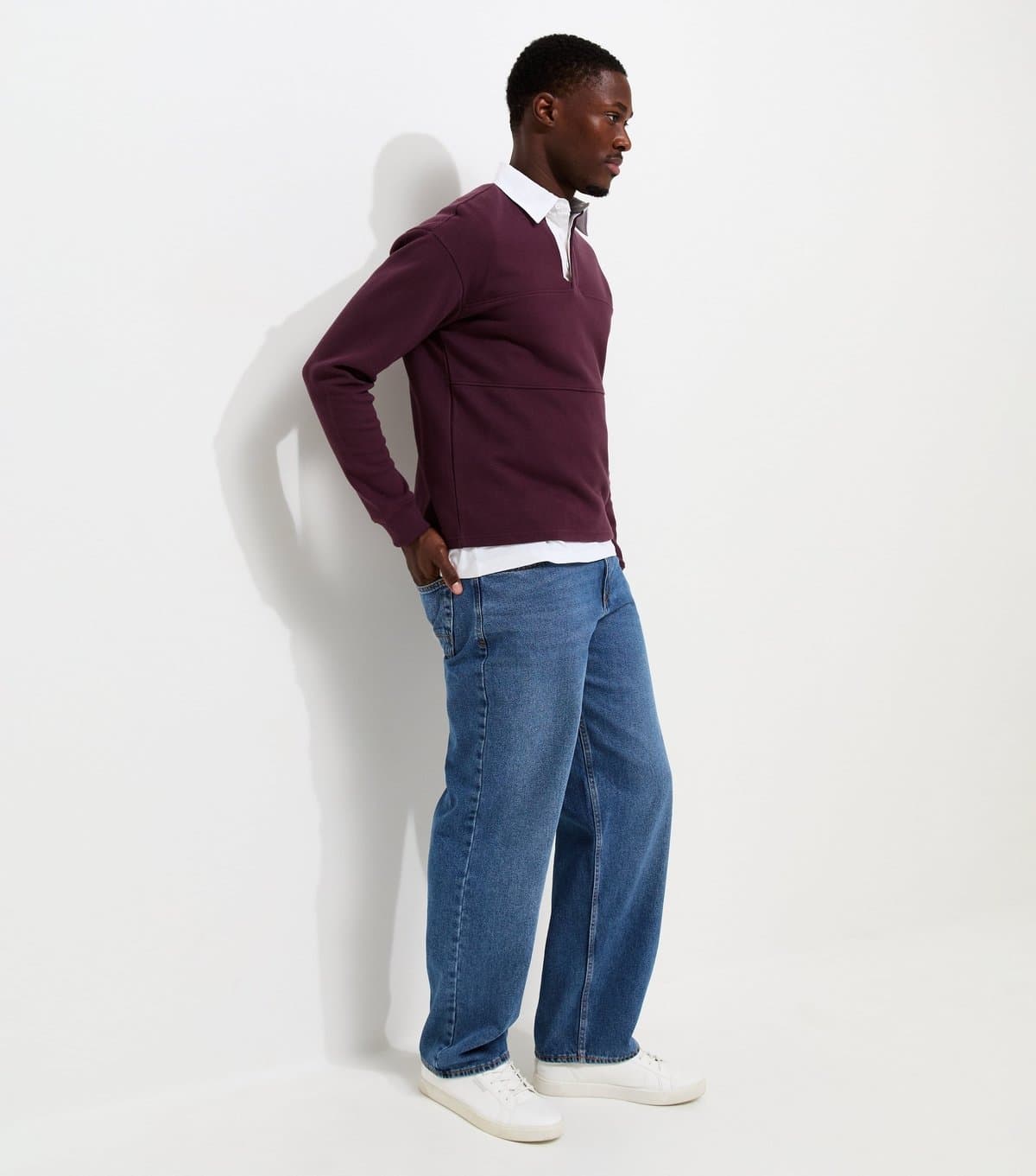 New Look Men's Bright Blue Cotton Baggy Fit Jeans New Look