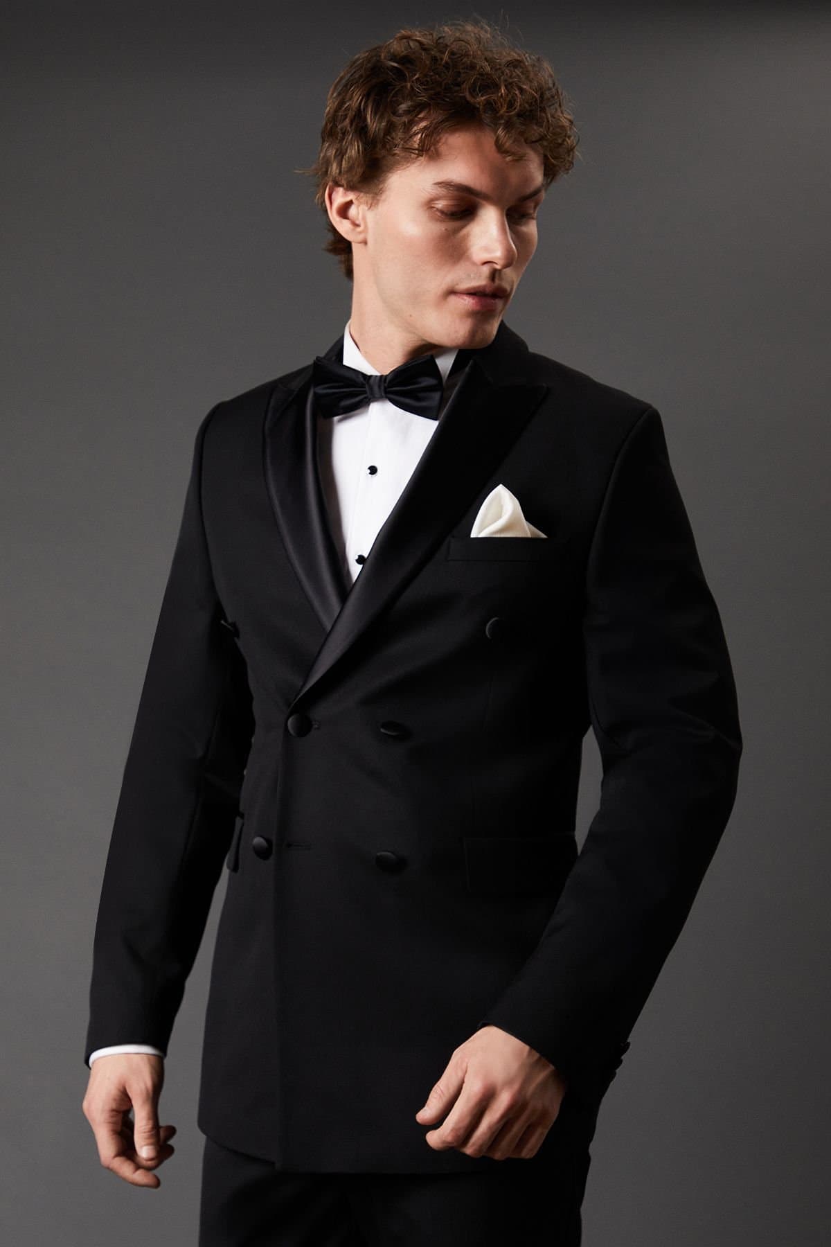 Burton Burton Men's Black Double Breasted Tuxedo Jacket