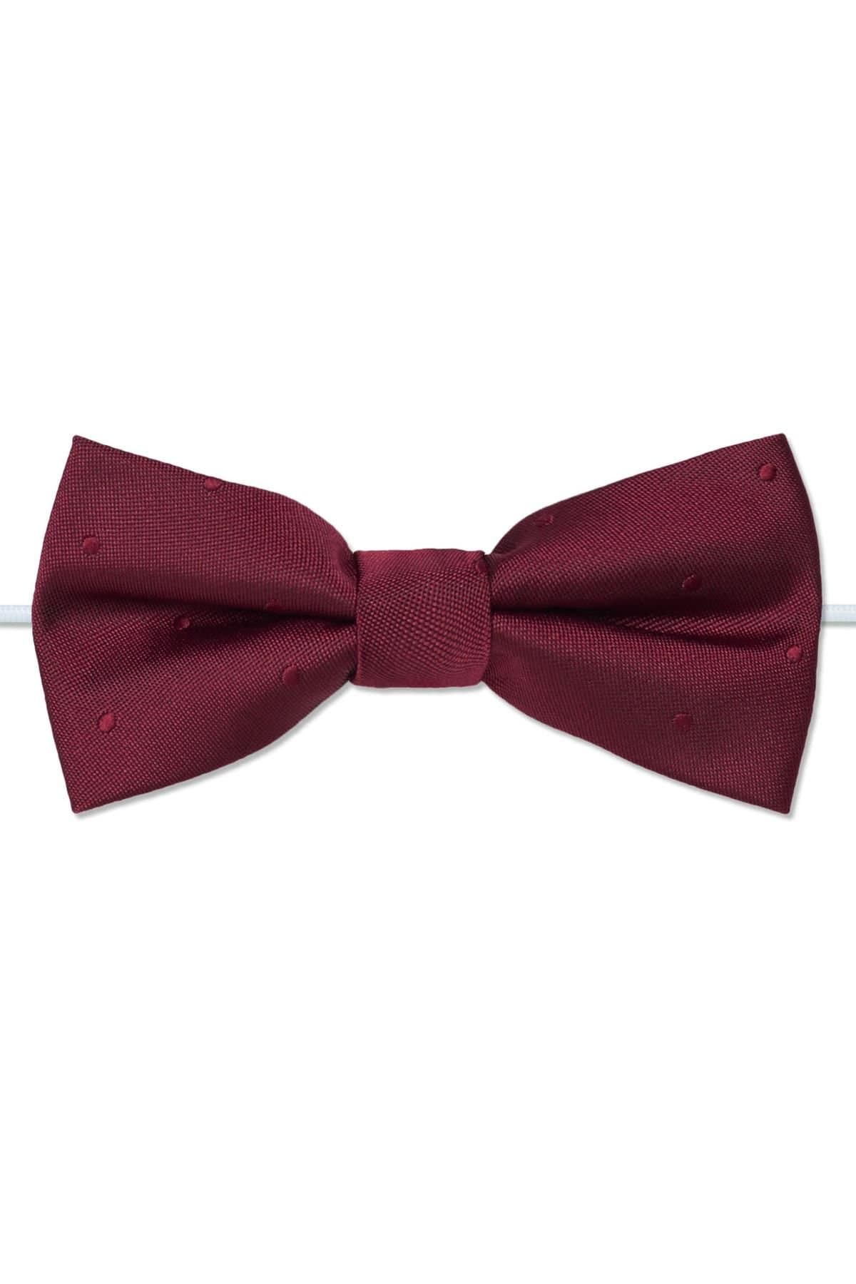 Paisley of London Paisley of London Men's Childrens elasticated bow tie, burgundy self dot