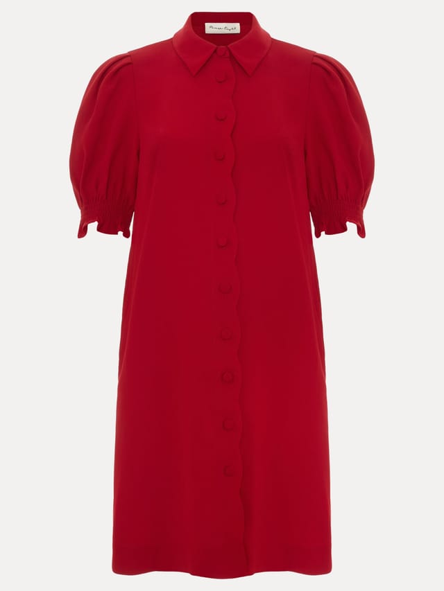 Phase Eight Phase Eight Women's Candice Scallop Detail Shirt Dress in Red - 2