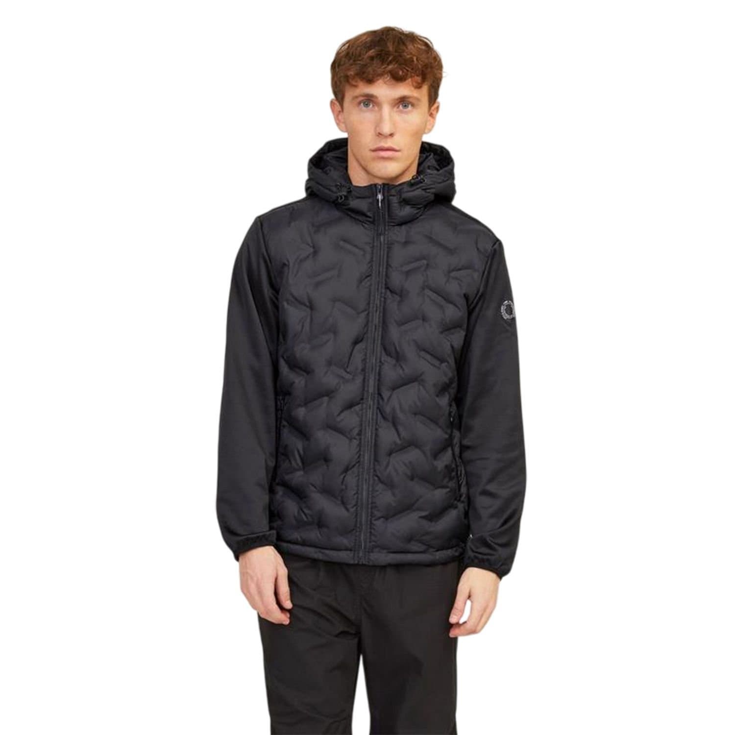 jack & jones Jack & Jones Men's Hooded Hybrid Jacket in Black