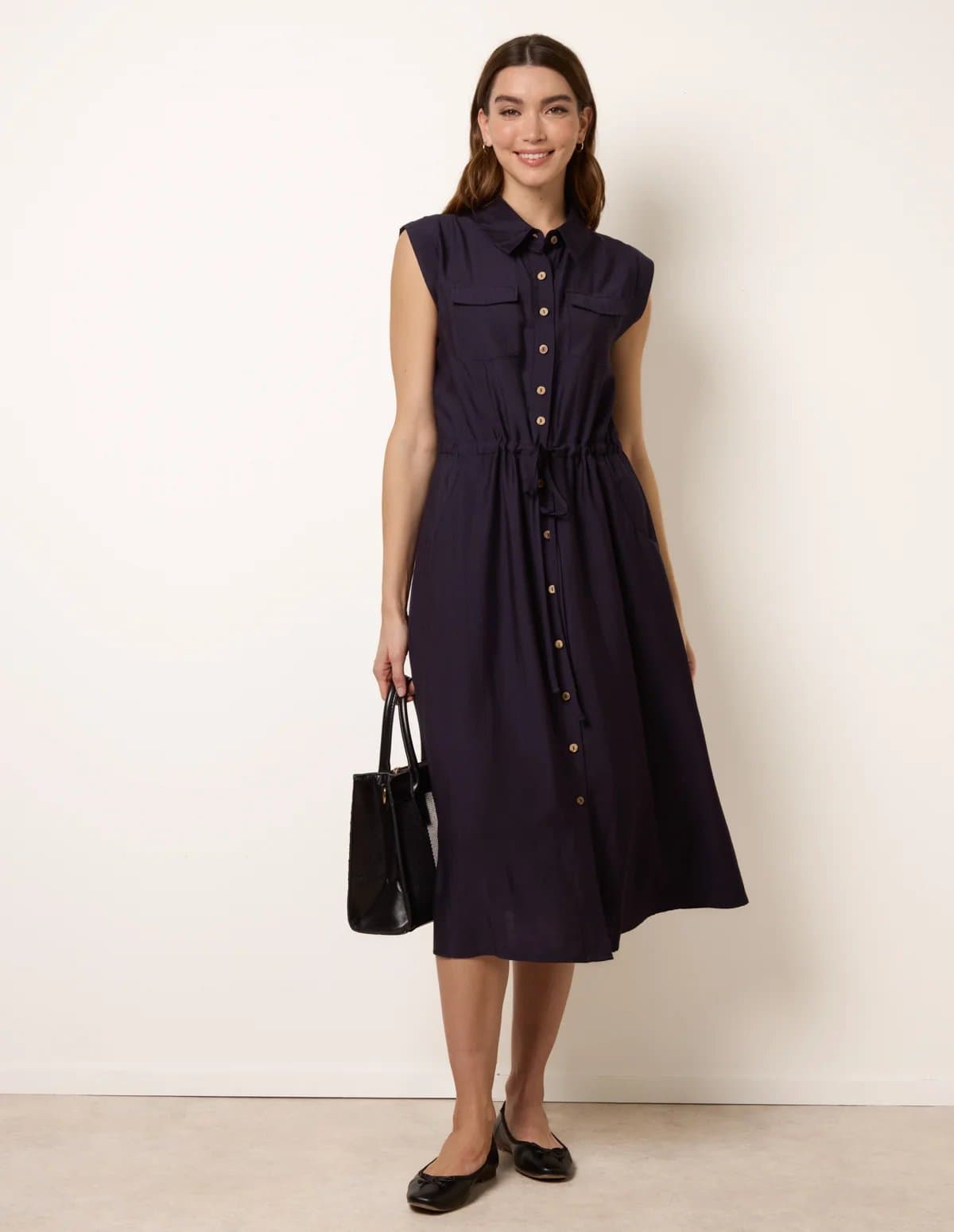 Blue Vanilla Utility Tie Waist Dress