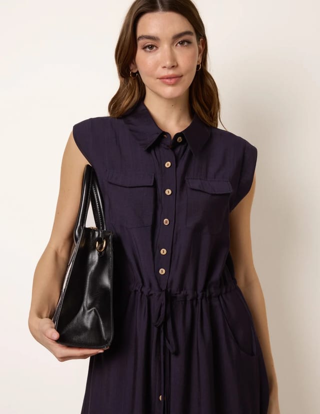 Blue Vanilla Utility Tie Waist Dress - 2