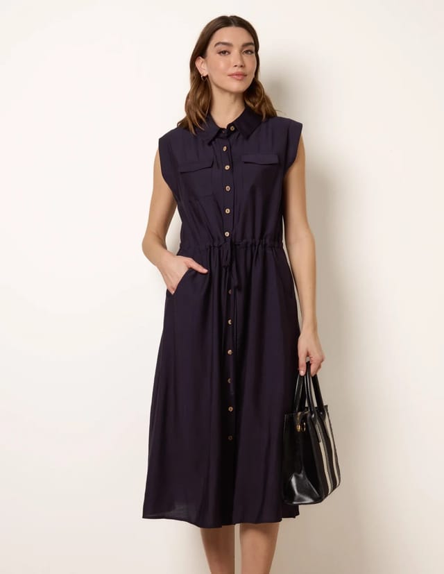 Blue Vanilla Utility Tie Waist Dress - 3
