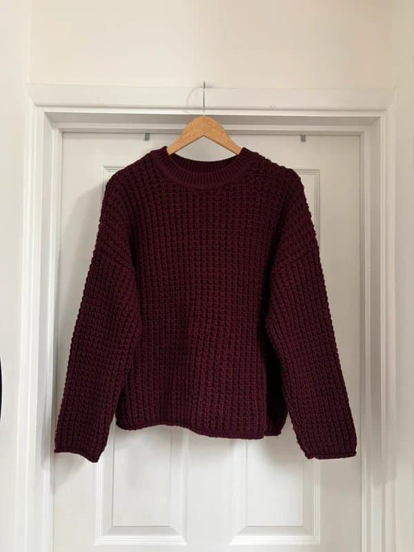 New Look Lovely Women's New Look Chunky Oversized Burgundy Knitted Sweater Jumper Top size M 12-14