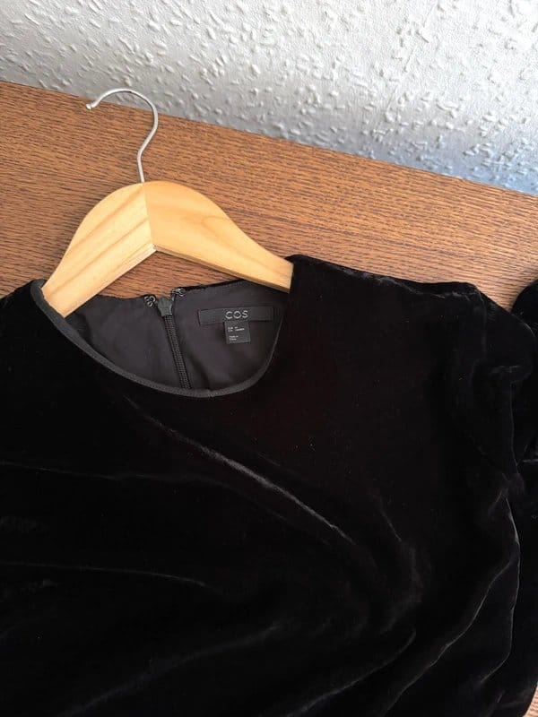 COS Women's Cos Black Velvet Shortsleeve Top - Size XS - 1