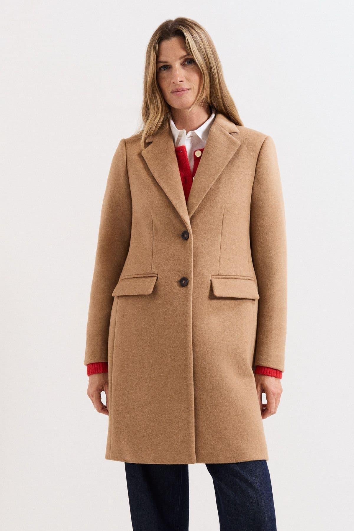 Phase Eight Phase Eight Light Tan Wool Coat