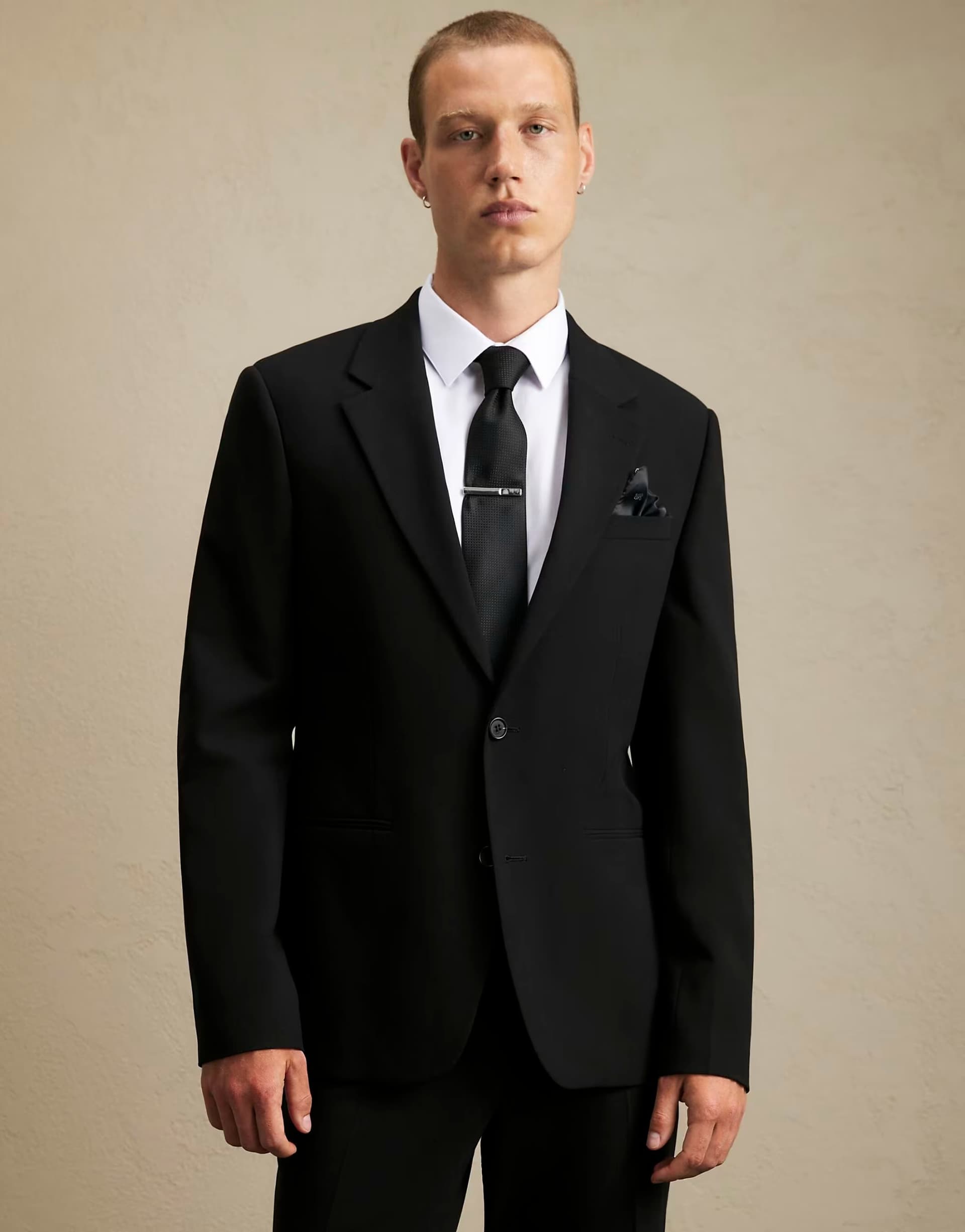 ASOS River Island Slim fit suit jacket in black