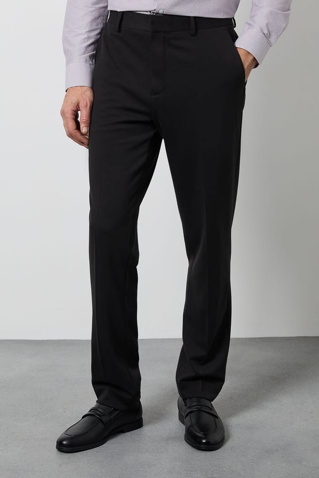 Burton Burton Men's Black Textured Slim Fit Trouser - 2