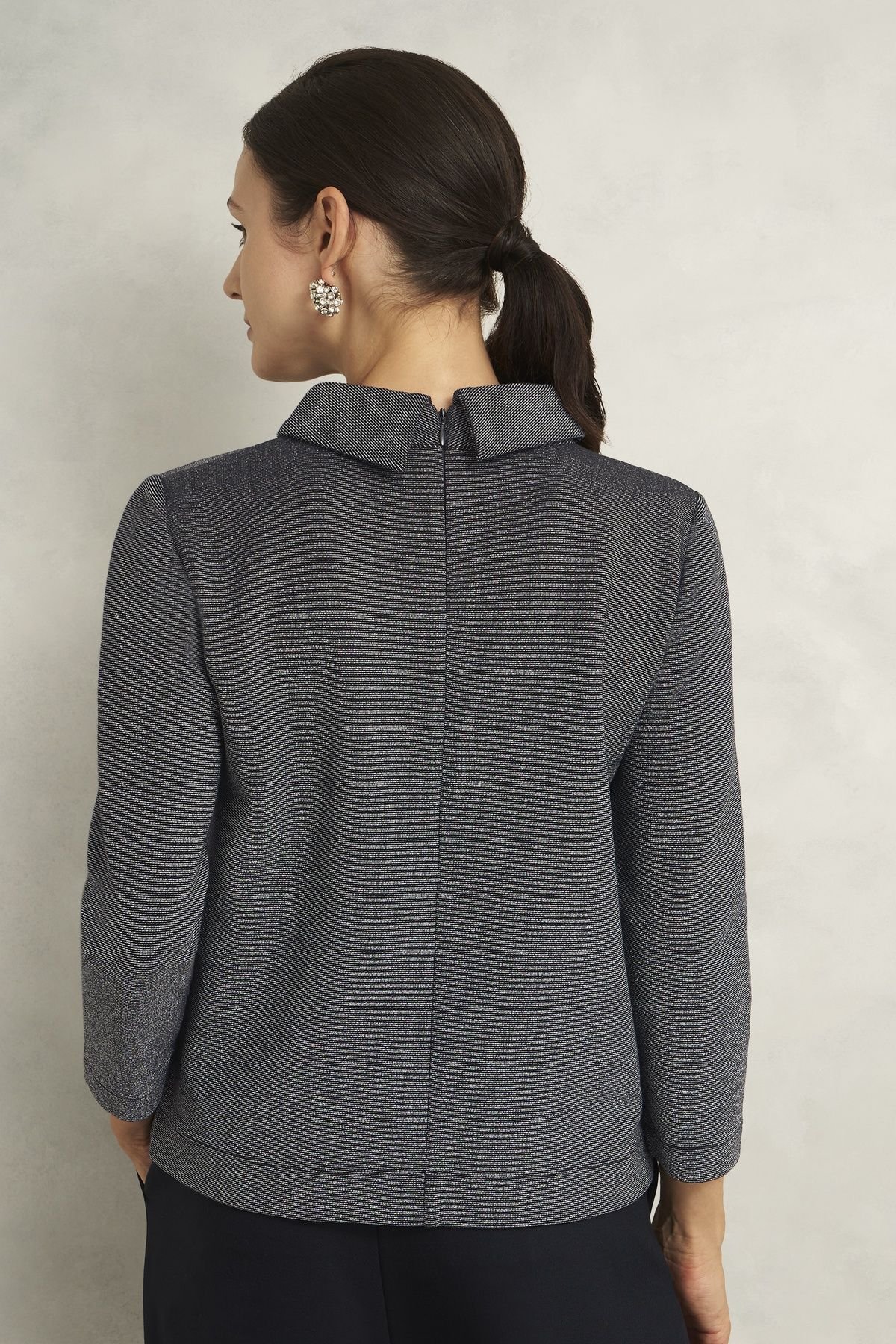 Hobbs London Hobbs London Women's Tali Sparkle Top in Dark Navy - 4