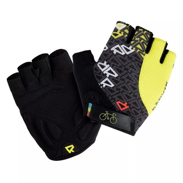 Radvik Radvik Men's Runde Logo Fingerless Gloves in Black - 3