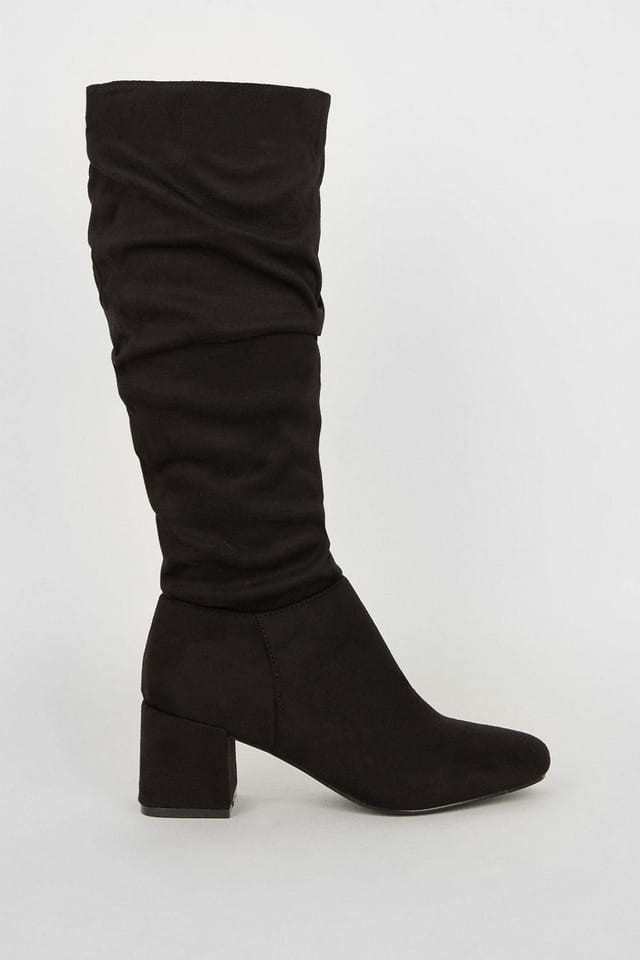Dorothy Perkins Dorothy Perkins Women's Kaya Ruched Knee High Boots in Natural Black - 2