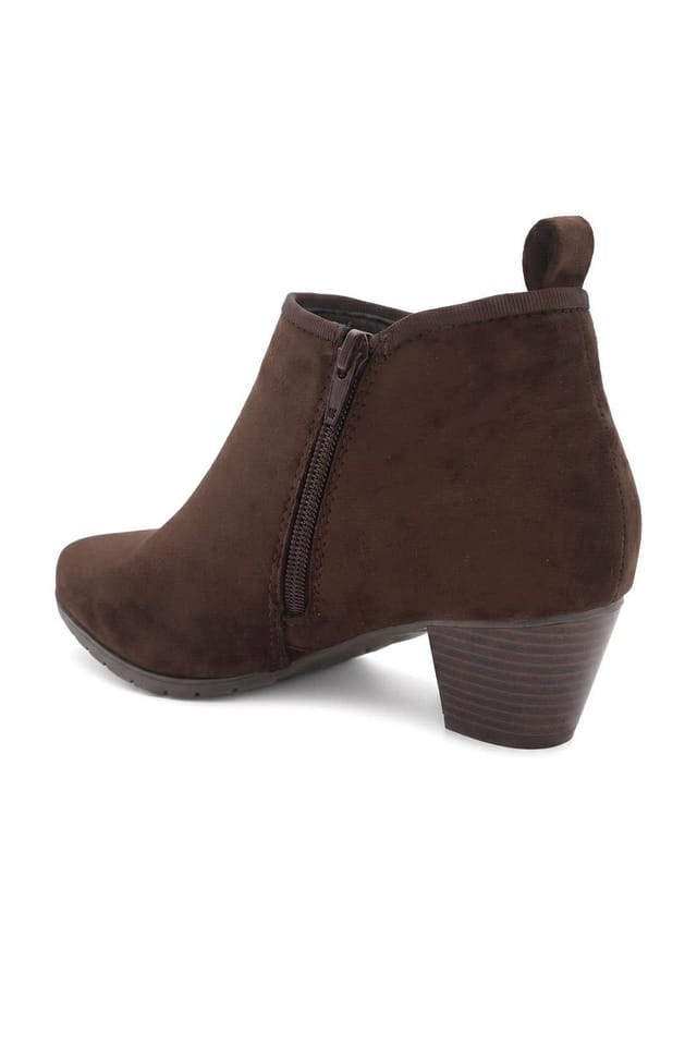 Pavers Pavers Women's Wide Fit Smart Block Heel Ankle Boots in Brown - 3