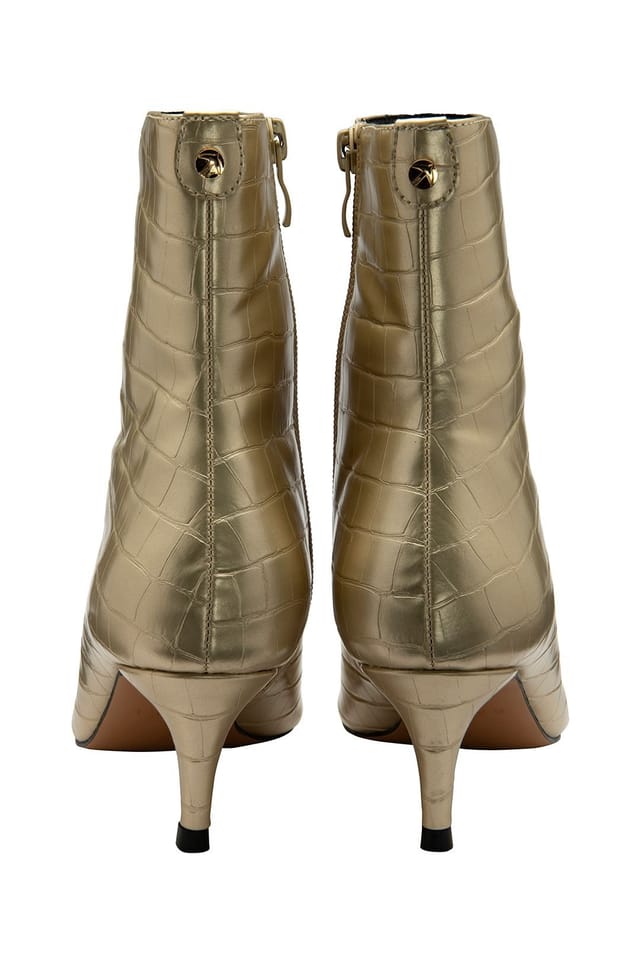 Ravel Ravel Women's 'Currans' Kitten Heel Ankle Boots in Gold - 3