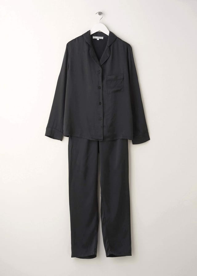 Truly Truly Women's Silk Pyjama Set in Black - 3