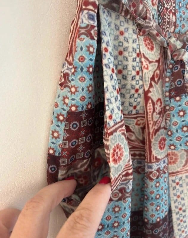 Zara Multi Boho Patchwork Print High Waist Trousers