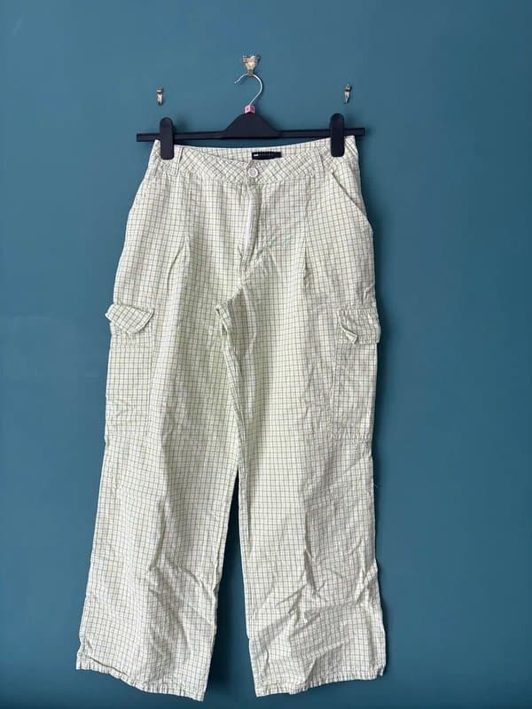 ASOS ASOS Design Green Checked Cargo Pants