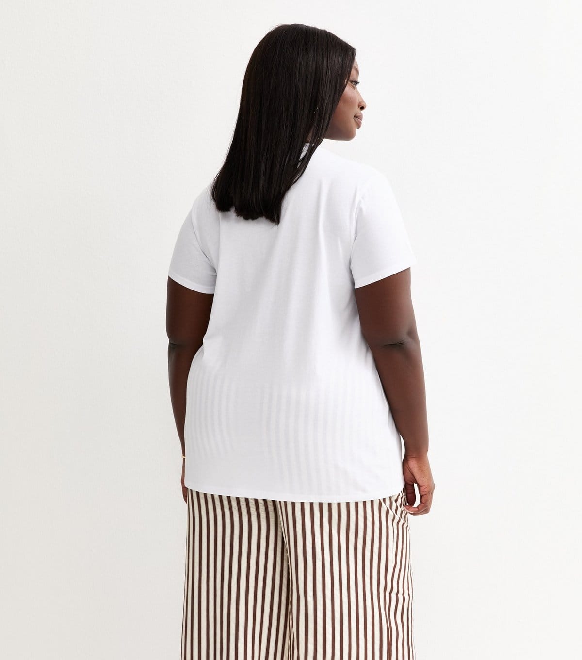 New Look Women's Plus Size White Seville Orange Print Relaxed T-Shirt Curves New Look - 4
