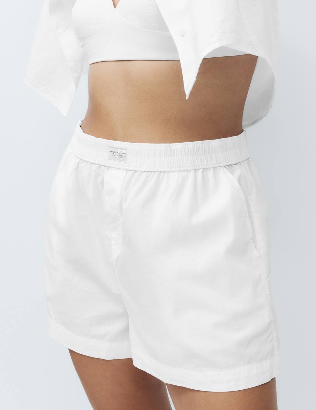 Marks & Spencer M&S Pure Cotton Pyjama Shorts White - 2