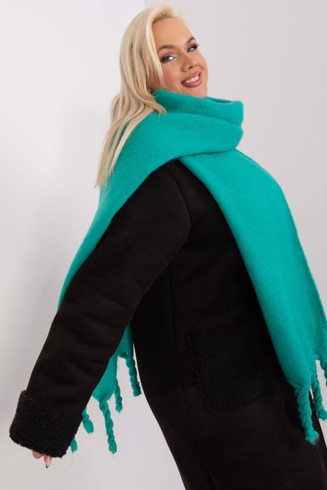 Love Lace Love Lace Women's Long Smooth Polyester Tassel Scarf Classic Wrap for Fall Winter in Green - 2