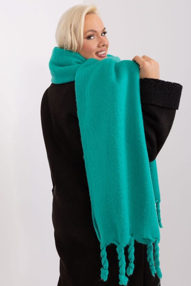 Love Lace Love Lace Women's Long Smooth Polyester Tassel Scarf Classic Wrap for Fall Winter in Green - 3