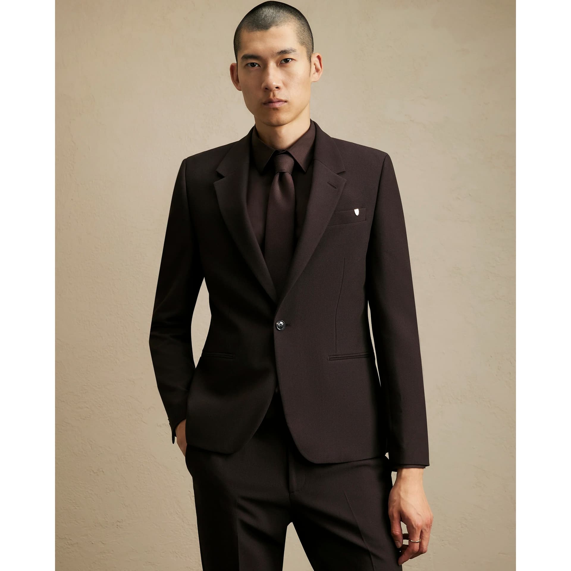 River Island Mens River Island Brown Skinny Fit Suit Jacket