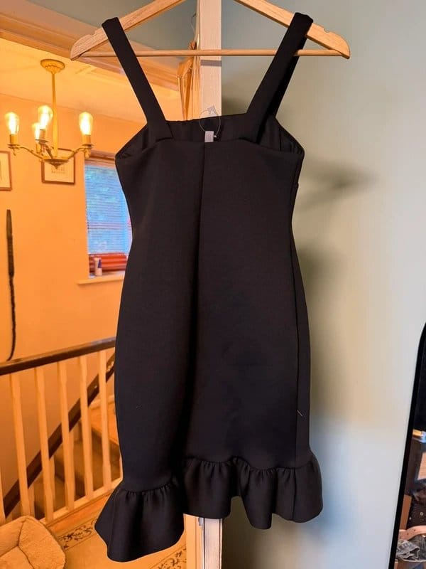 ASOS ASOS Black Ruffle Mini Dress - Size UK 8 - 1