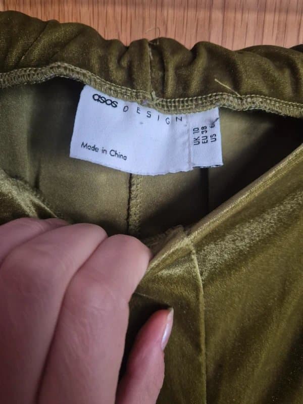 ASOS Green velvet flare trousers