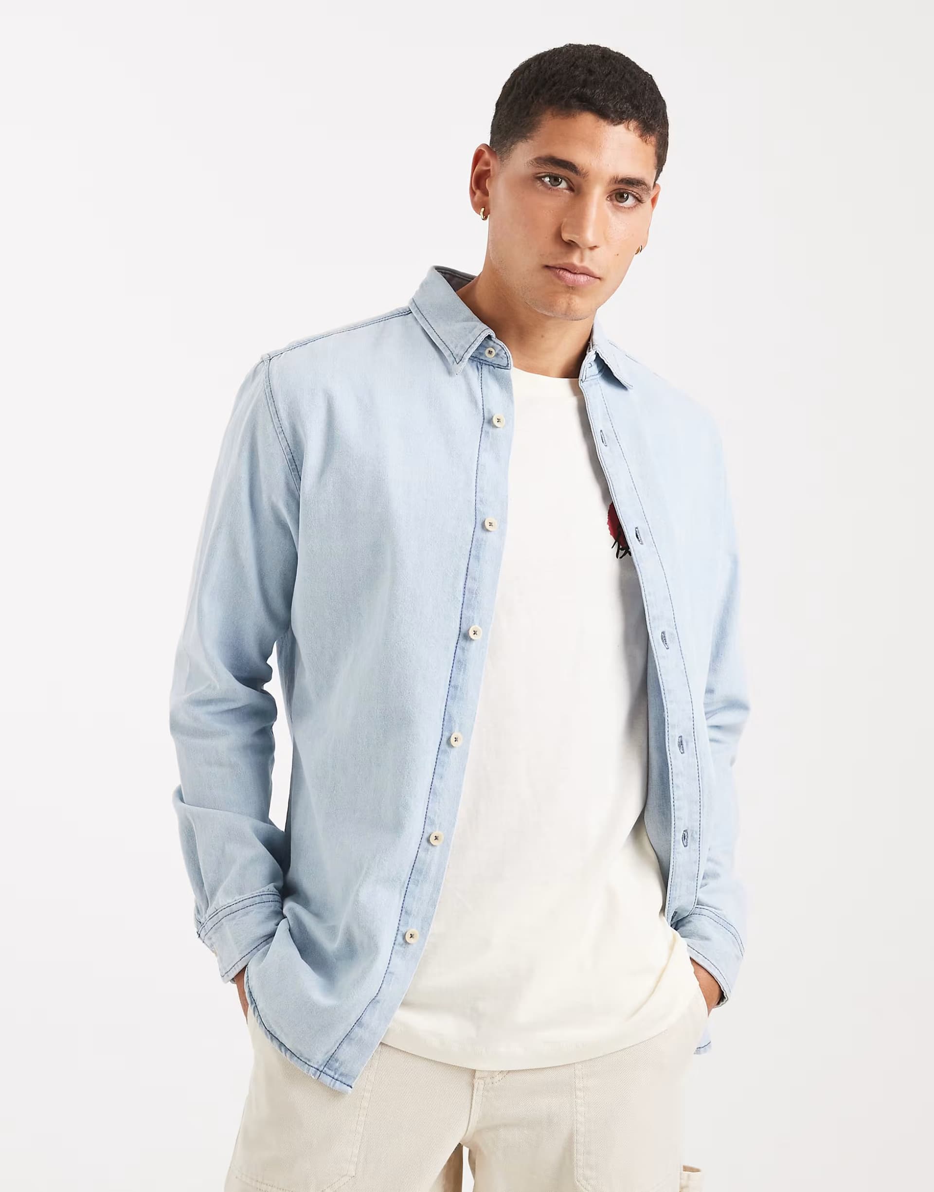 ASOS Jack & Jones denim shirt in light blue