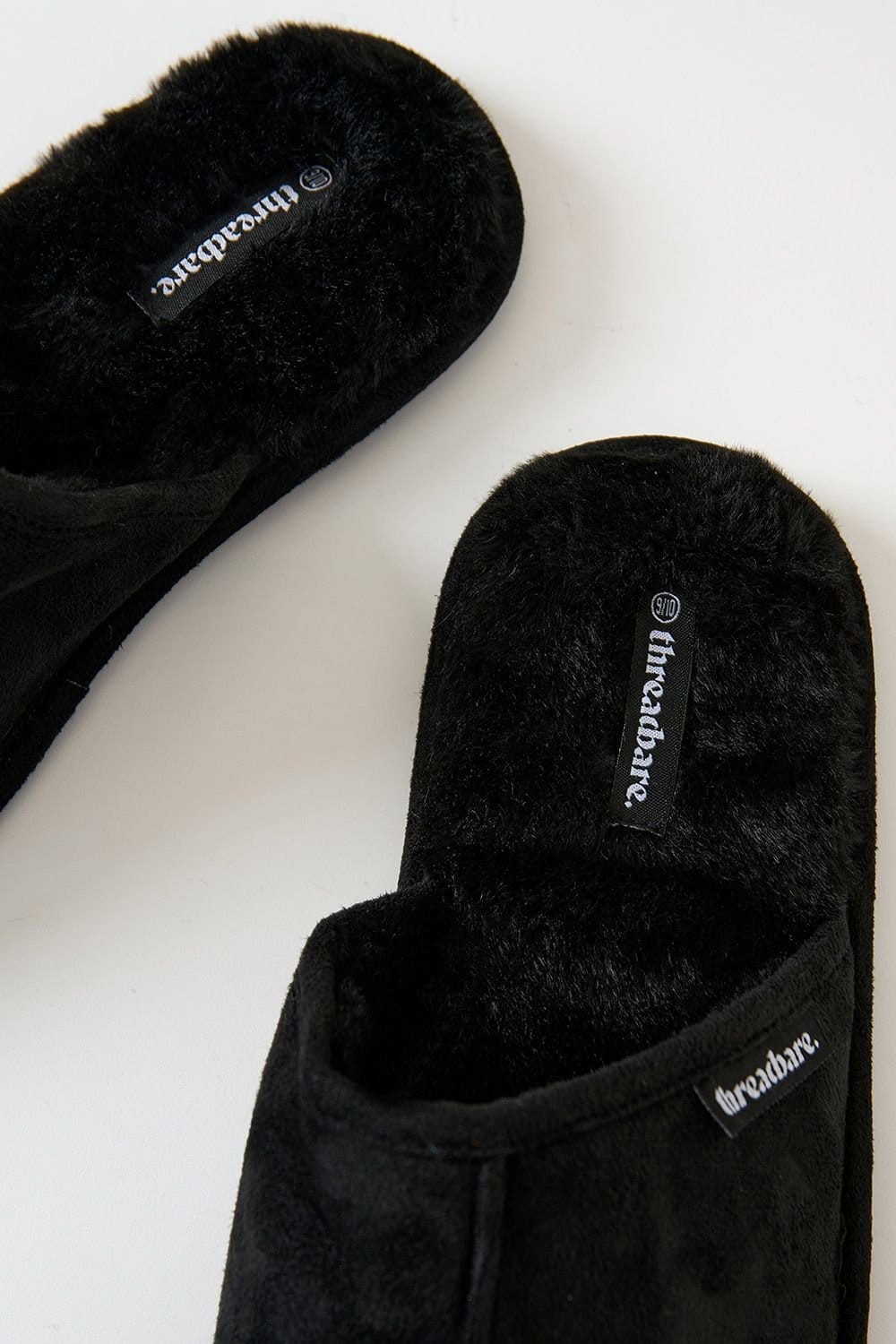 Threadbare Threadbare Men's Faux Fur Lined Slip On Mule Slippers in Black - 4