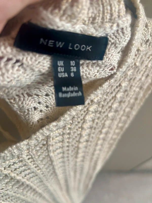 New Look Crochet long sleeve mini dress