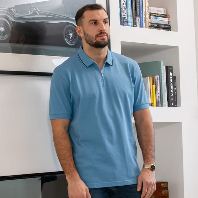 Lizard King Lizard King Men's Mens Zipper Polo in Blue - 2