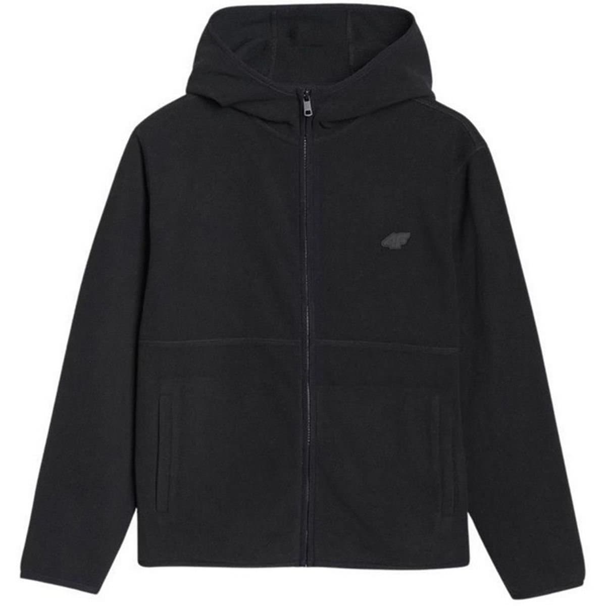 4F 4F Women's WMM00TFLEF315 Fleece Full Zip Hoodie in Black